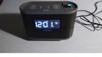 Projection alarm clock with temperature sensor Projects time on ceiling or wall 8 relaxation and nat...