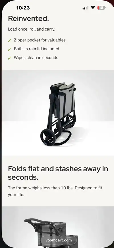 Voom cart collapsible shopping cart, View more