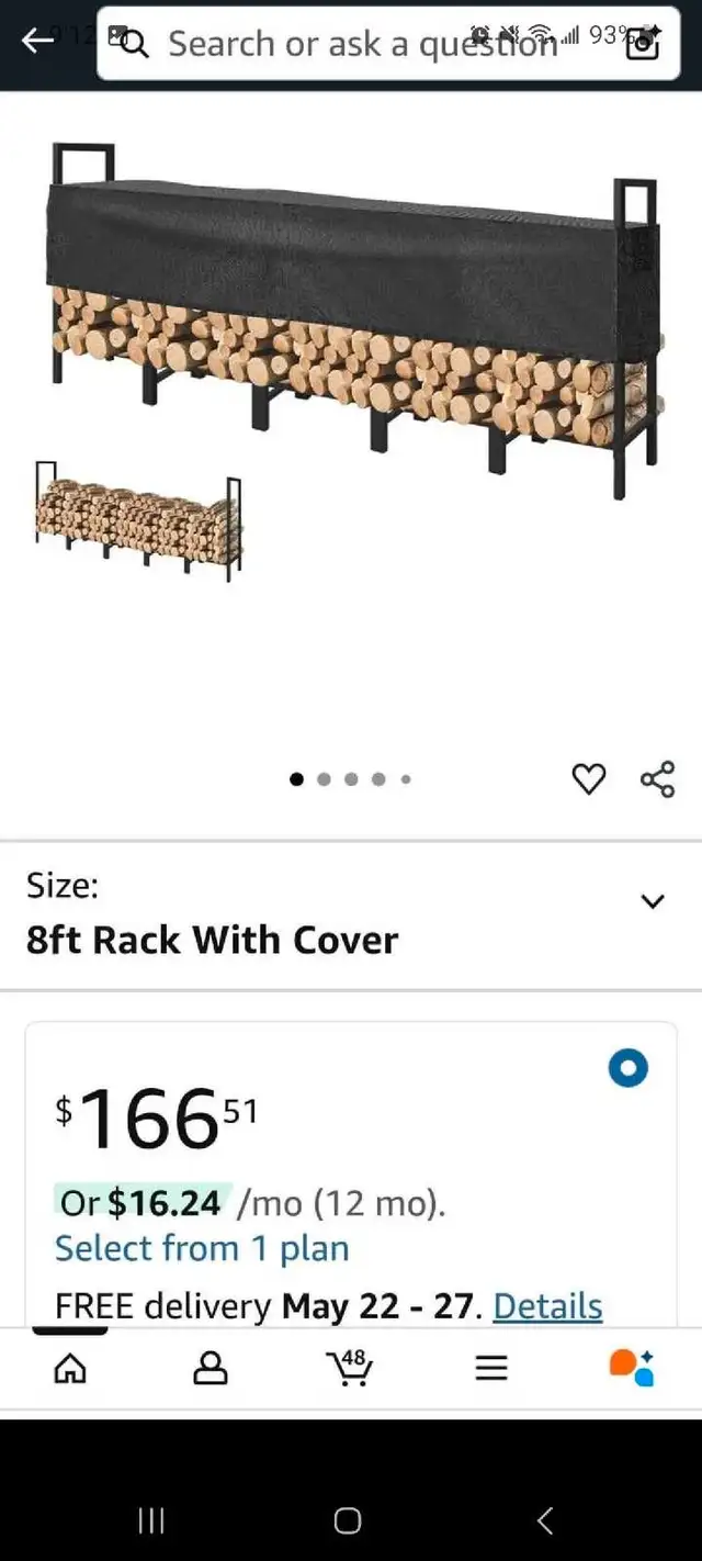 KYATE Firewood Rack  8 ft brand new 63672034441985121