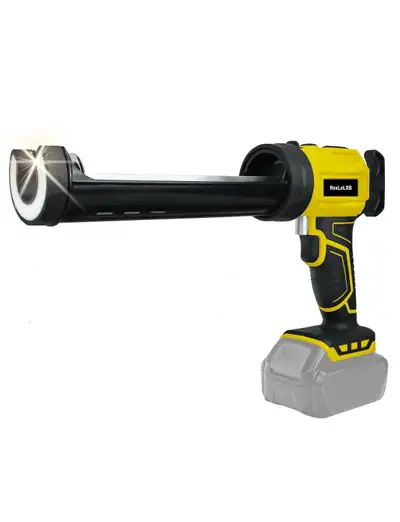 Cordless Caulking Gun for DeWALT 18V Battery, Electric Caulk Adhesive Gun with 450lm LED Light, 4 Ad...