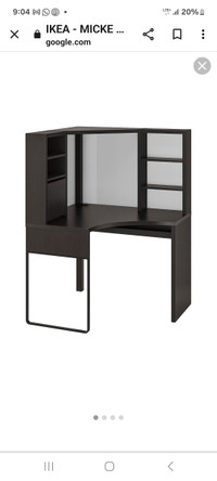 IKEA - MICKE corner work station black-brown, 100x142 cm