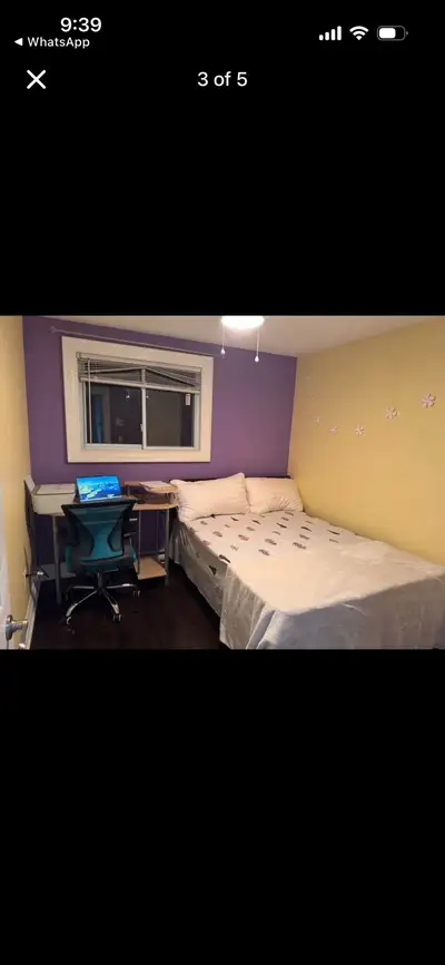 Furnished (Double Bed, Brand new Mattress , Study table with chair) bedroom on first floor with shar...