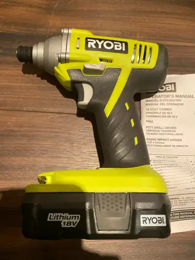 Brand New Ryobi Impact and Drill, new battery and charger, View more