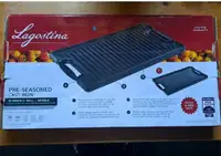 New...Lagostina Cast Iron Reversible Grill, Oven &amp; BBQ 