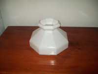 Antique glass lampshade white octagonal