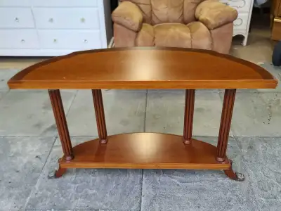 Wood Half-Moon Accent Table, View more