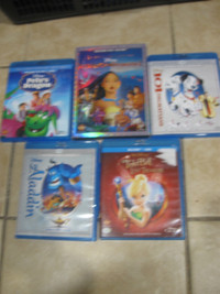 Disney~Classic DVD Blu ray Aladdin Dalmatians Pocahontas Tink