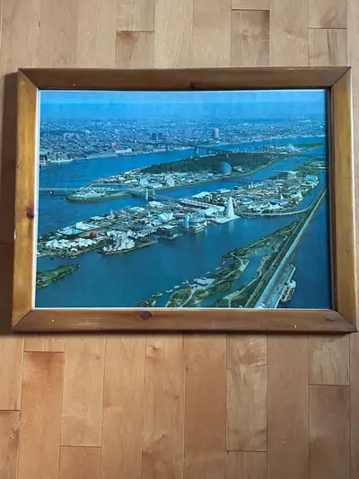 CADRE VINTAGE EXPO 67 MONTRÉAL VU DU CIEL TERRE DES HOMMES 60's, View more