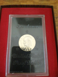 , Eisenhower united States proof dollar in case silver 