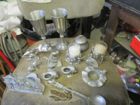 BOXFULL OF ASSORTED PEWTER FIGURES $5.00 EA. HOME DECOR ACCENTS