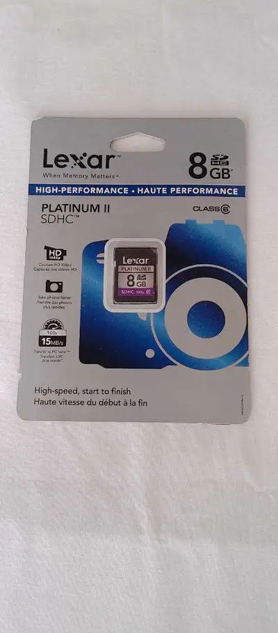 Lexar Platinum SDHC 8GB Card., View more