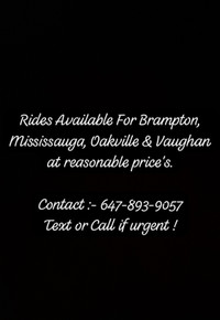 RIDES AVAILABLE