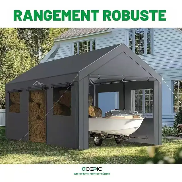 Carport, 11 x 20 ft Portable Garage with 2 Roll-Up Doors and Rem in Outdoor Tools & Storage in Markham / York Region - Image 6