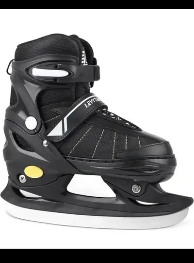 LEVYTEMP Adjustable Ice Skates for Kids Boys Girls - BlackYouth , View more