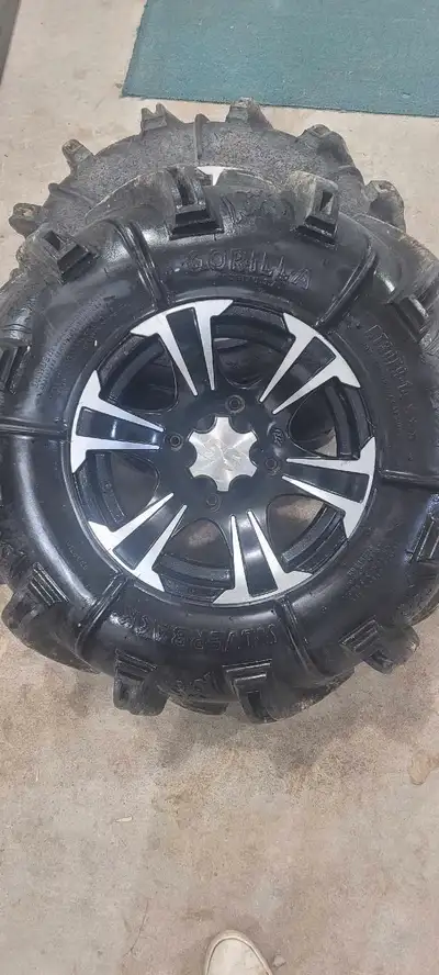 Offering a set of four used Gorilla Silverback AT30x9-14 ATV tires, perfect for off-road adventures!...