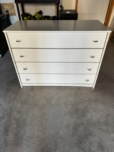 For sale: white 4-drawer dresser, View more