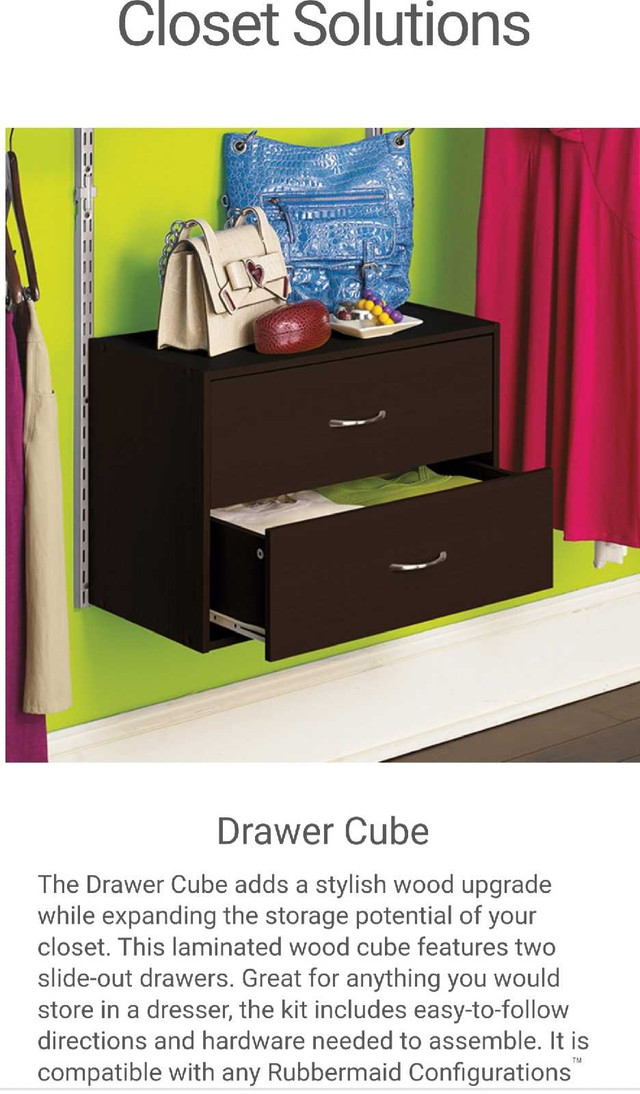 Hanging Drawer for Closet Track System  in Storage & Organization in Peterborough