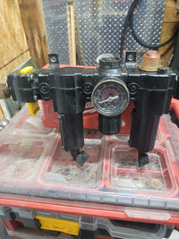 Air compressor oiling, dryer and regulator