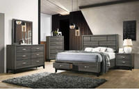 6 pcs grey bedroom in queen size