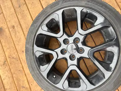 Came off a 2019 jeep compass I have four tires and rims Comes with OEM lug bolts Have tire pressure...