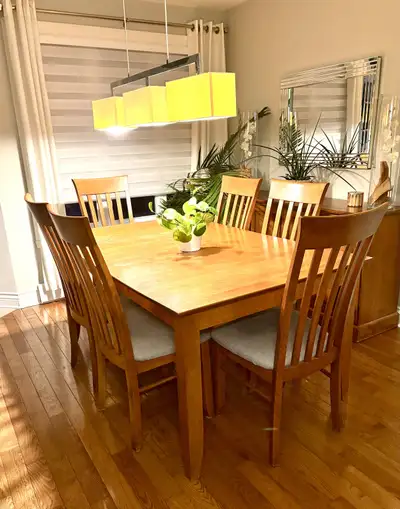 Table | 6 chaises | buffet en bois merisier , View more