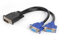 DVI to Dual female VGA Cable