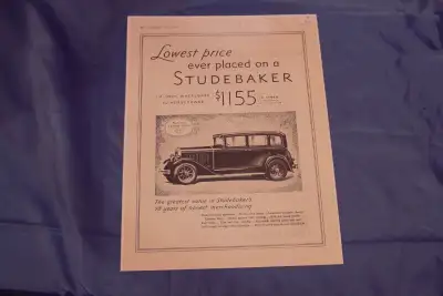 1930 Studebaker Original Ad, View more