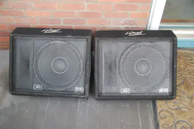 Pair of Peavey 1545Ti Floor Wedges, Upgraded 15"s, View more