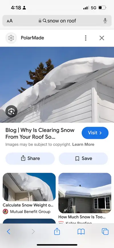 snow removal from rooftops and heated gutter services , View more