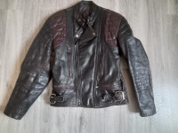 Vintage Leather Motorcycle Jacket - Mens Small - Womens Medium