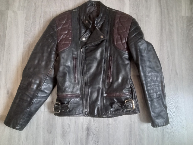 Vintage Leather Motorcycle Jacket - Mens Small - Womens Medium in Men's in Edmonton