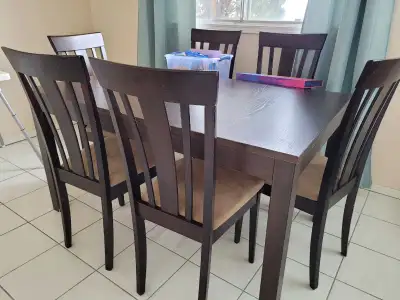 Dining room table plus 6 chairs, View more