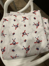 Washed but new Hockey sheets w/ pillow case - twin size 