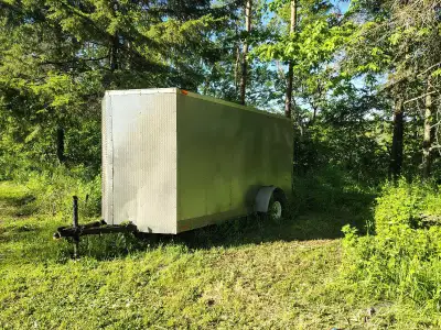 work trailer, 6x12 enclosed. Tows good frame is okay, 2500 Lights work and have ownership Trade for...