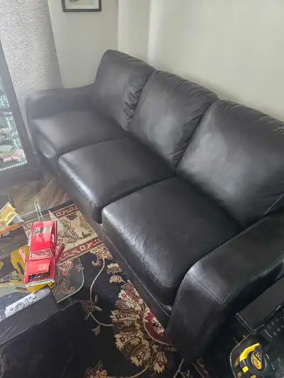 Faux leather couch hide -a-bed, View more