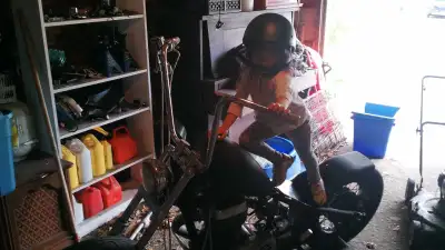 Two pretty sweet bikes. I'd say like 89% chopper. Definitely needs the last bit to get over the fini...