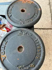 2X25LBS YORK CAST IRON WEIGHTS PLATES SCARBOROUGH