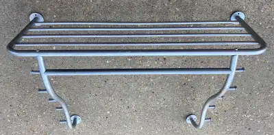 Metal Pipe Shelf Wall Rack organizer with hooks, View more