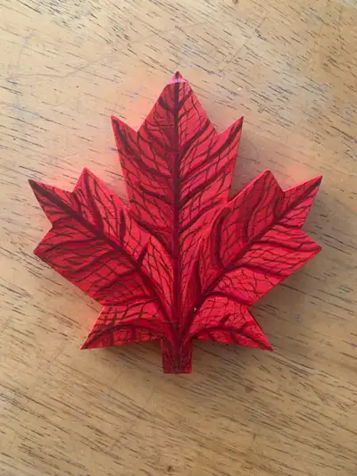 Hand-Painted Wooden Maple Leaf, View more