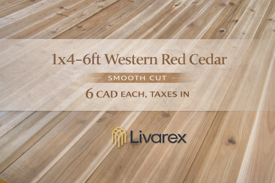 1x4-6ft Western Red cedar, smooth cut, View more