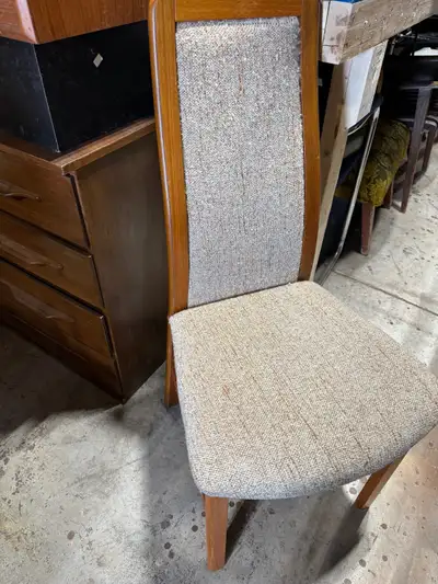 Mid century dining teak chairs (3), View more