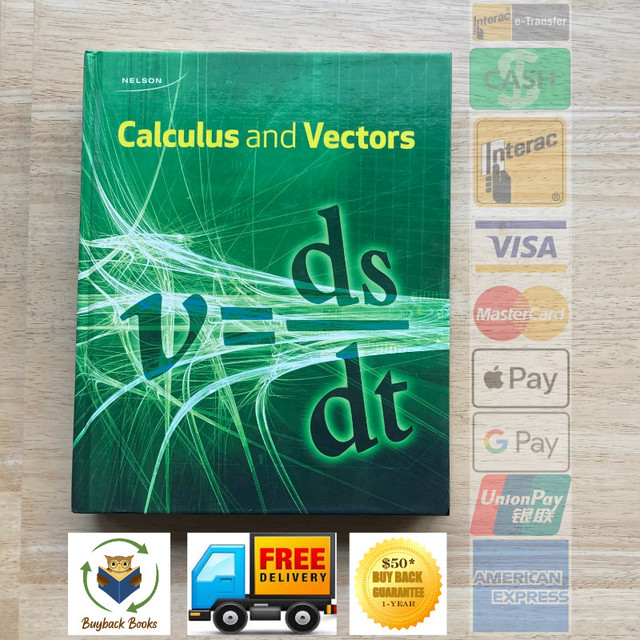 1-Yr 50% Buyback Guarantee Calculus & Vectors FREE GTA Delivery in Textbooks in City of Toronto