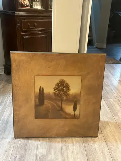 Framed Neutral Tuscan Style Landscape Wall Art OBO, View more