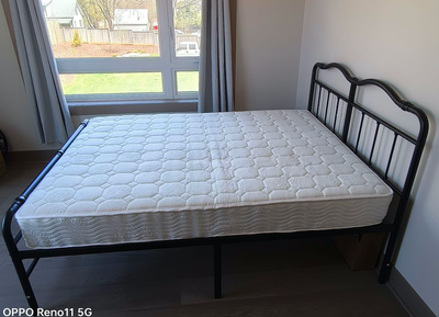 Queen size bed and mattress, View more