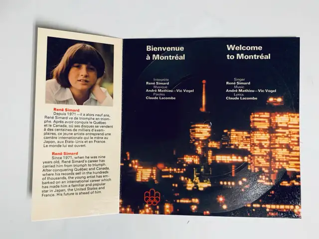 Rene Simard - Welcome to Montreal (1976 Olympics) Flexi w Mailer