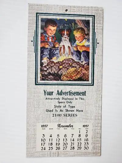 1957 Salesman’s Sample Wall Calendar, View more