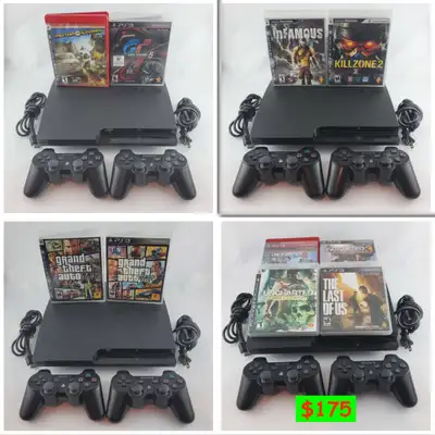 Sony Playstation 3 PS3 《 Pick A Bundle 》 2x Controller + Cables, View more