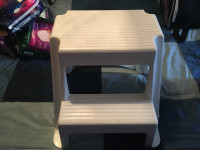 2 step plastic white step stool