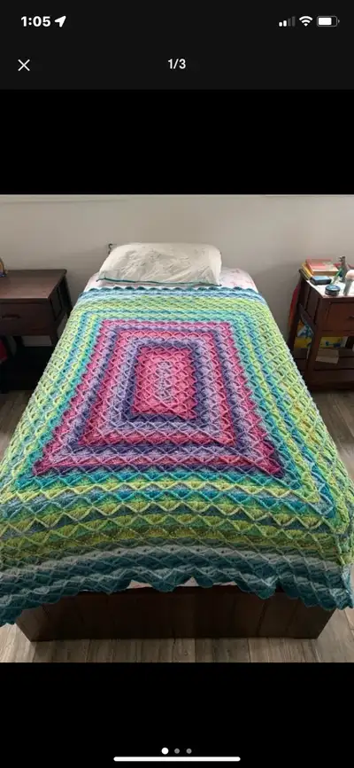 Crocheted Blanket for twin bed, View more