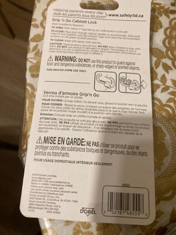Safety 1st Grip 'N Go Cabinet Lock. in Other in Winnipeg - Image 2